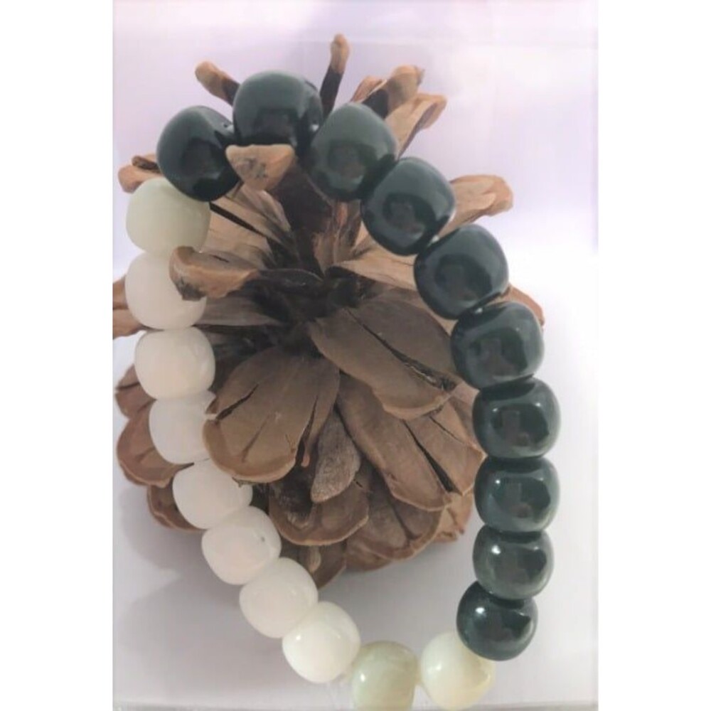 Hetian Jade Beaded Stretch Bracelet - 10mm